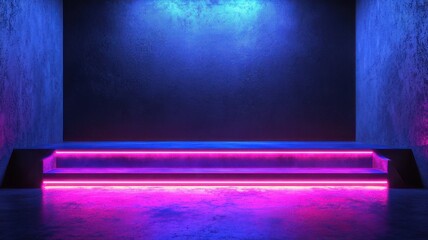 Neon Stage Backdrop - Futuristic Presentation Background