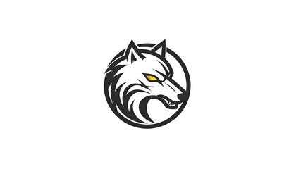 Obraz premium Simple wolf head logo design