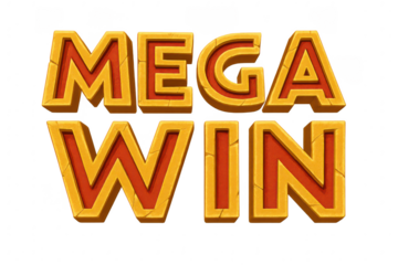 Mega Win Text Illustration – Casino Jackpot Slot Machine Banner