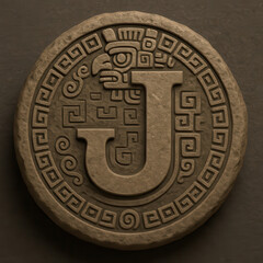 Ancient Stone Artifact with Symbols – Fantasy Magical Portal Illustration