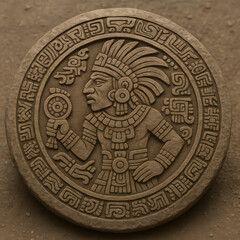 Ancient Stone Artifact with Symbols &ndash; Fantasy Magical Portal Illustration