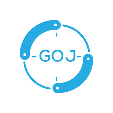 GOJ Modern Company logo. GOJ Circular Technology Logo design for entrepreneur and business. GOJ best icon Digital Branding.
