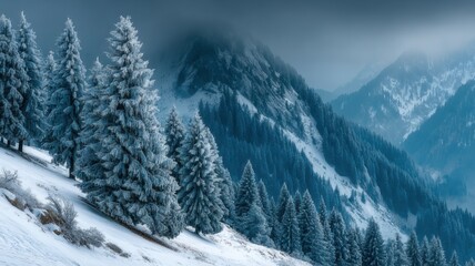Snowy Mountain Landscape