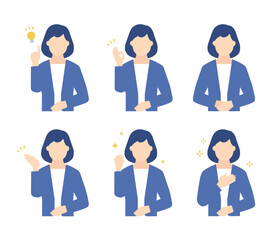 Fototapeta premium 前向きな女性ビジネスパーソンのイラスト