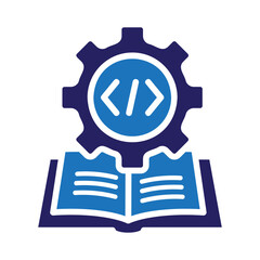Abstract vector icon symbolizing coding knowledge, software development, API documentation, and technical manual