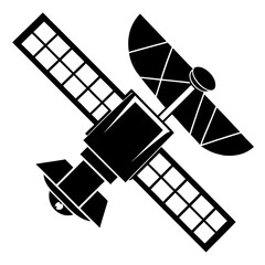 Satellites vector clean black silhouette design white background
