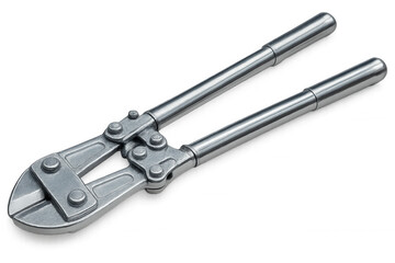 Close-up of robust bolt cutters, showcasing their strength and durability, against a transparent background, ready for compositing into various projects