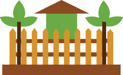 Quaint house behind a wooden picket fence