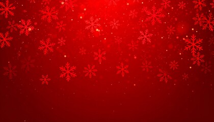 Red winter background with snowflakes