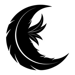 Moonfeather vector clean black silhouette design white background