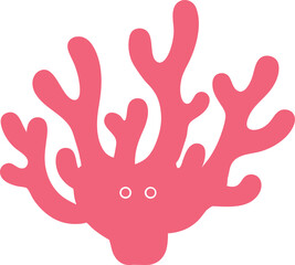 Obraz premium Vibrant Pink Coral Reef Illustration