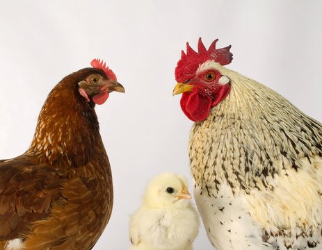 Chickens Studio Portrait - Powered by Adobe