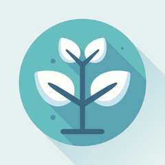 Plant growth illustration with leaves. Plant growth icon with leaves for ecology sustainability nature environment concept