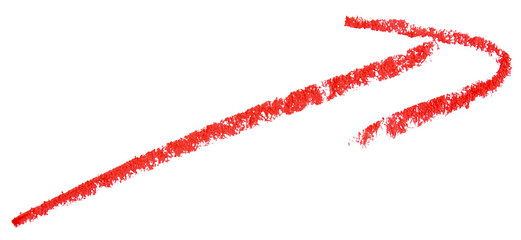 Red hand drawn wax crayon arrow design element