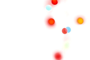Colorful shiny glowing bokeh light overlay effect on transparent background design element