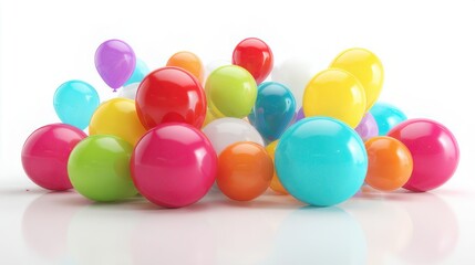 Vibrant Collection of Colorful Spheres on White Background