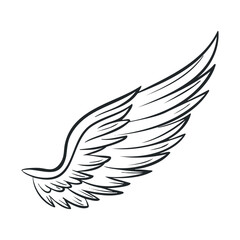 Obraz premium Wing design for creative projects and artistic expressions. Vector illustration