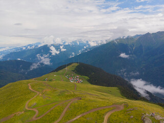 Obraz premium Aerial view of Kaçkar mountains and plateaus