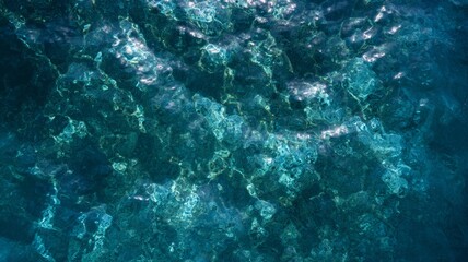 Aerial view of clear turquoise ocean water. Artificial intelligence image