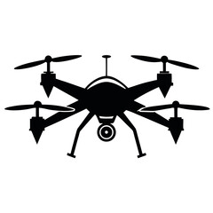 Drones vector clean black silhouette design white background