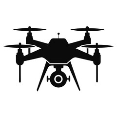 Drones vector clean black silhouette design white background