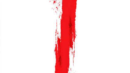 A vertical red paint splatter vector image on a white background, designed with clean edges and bold red streaks. The vivid red contrasts sharply against the white backdrop, giving the design an energ