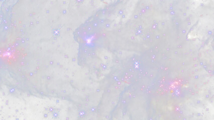 Dreamy outer space overlay with scintillating purple stars on transparent background