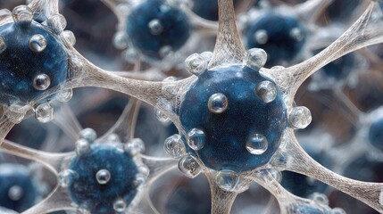 Close-up of interconnected, detailed cells