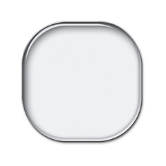 Transparent glass square shape with rounded corners isolated on transparent background