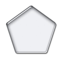 Transparent glass pentagon shape isolated on transparent background