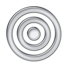 Transparent glass bullseye shape isolated on transparent background