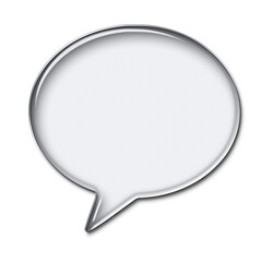 Transparent glass oval speech bubble isolated on transparent background