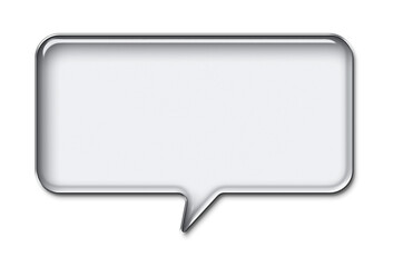 Transparent glass rectangular speech bubble isolated on transparent background