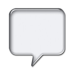 Transparent glass square speech bubble isolated on transparent background