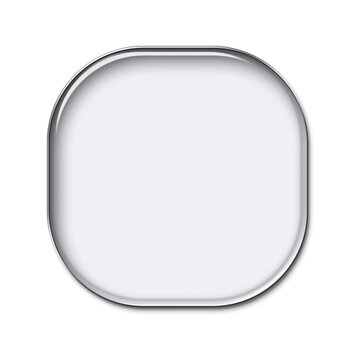 Transparent glass square shape with rounded corners isolated on transparent background