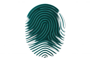 Fingerprint cyber security access icon representing data protection with transparent background