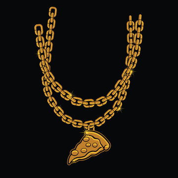 pizza neclace chain.eps