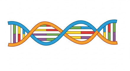Colorful dna helix illustration representing genetic code