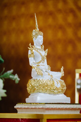 Beautiful golden Buddha statue enshrined in Thailand
