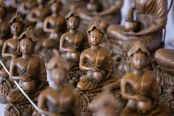 Beautiful golden Buddha statue enshrined in Thailand