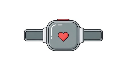 Fototapeta premium Smart Fitness Tracker with Heart Rate Monitoring in Modern Style