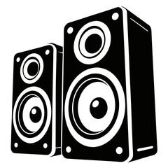 Speakers vector clean black silhouette design white background