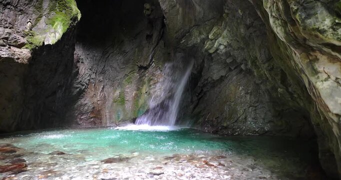 Fantastic underground waterfalls Gorg d'abiss