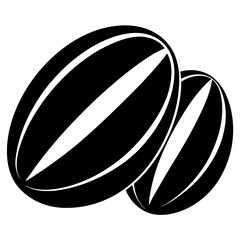 Rugby balls vector clean black silhouette design white background