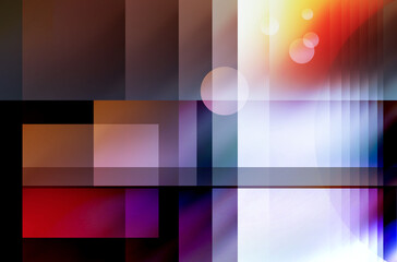 Abstract gradient colorful background with circles and squares. Illustration for design and more.