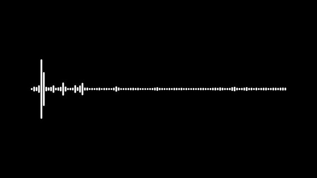 music sound wave or Circular interface audio voice music. sound waves animation on black background.
Recording studio with horizontal radio wave behind the black background..  4K..