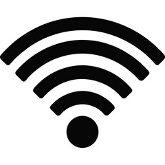 Wi-Fi symbol vector clean black silhouette design white background