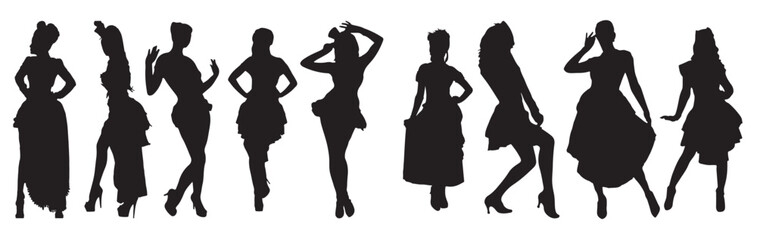 burlesque silhouette vector illustration