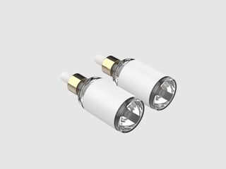 Realistic dropper bottle mockups isolated on white background. Vector illustration. Сan be used for cosmetic, medical and other needs.