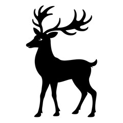 Reindeer vector clean black silhouette design white background